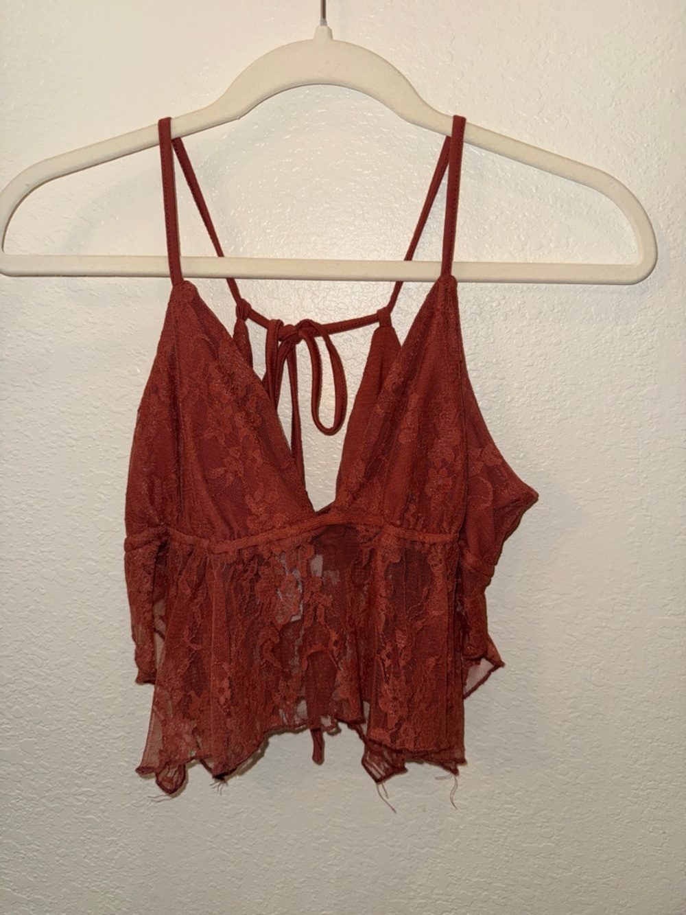 Women's Rust Lace Tie-Back Tank Top - Brand